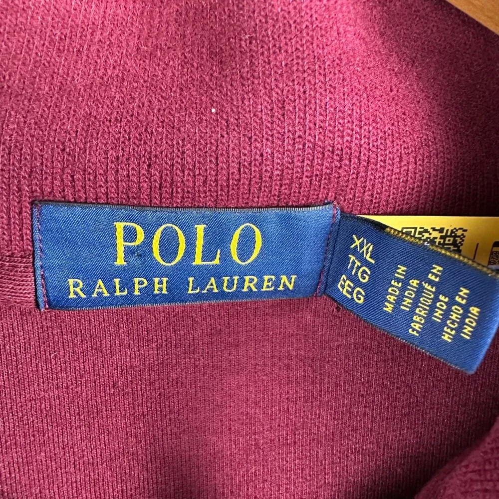 Polo Ralph Lauren Half Zip Pullover Wine Burgundy Cotton Knit New Mens XXL